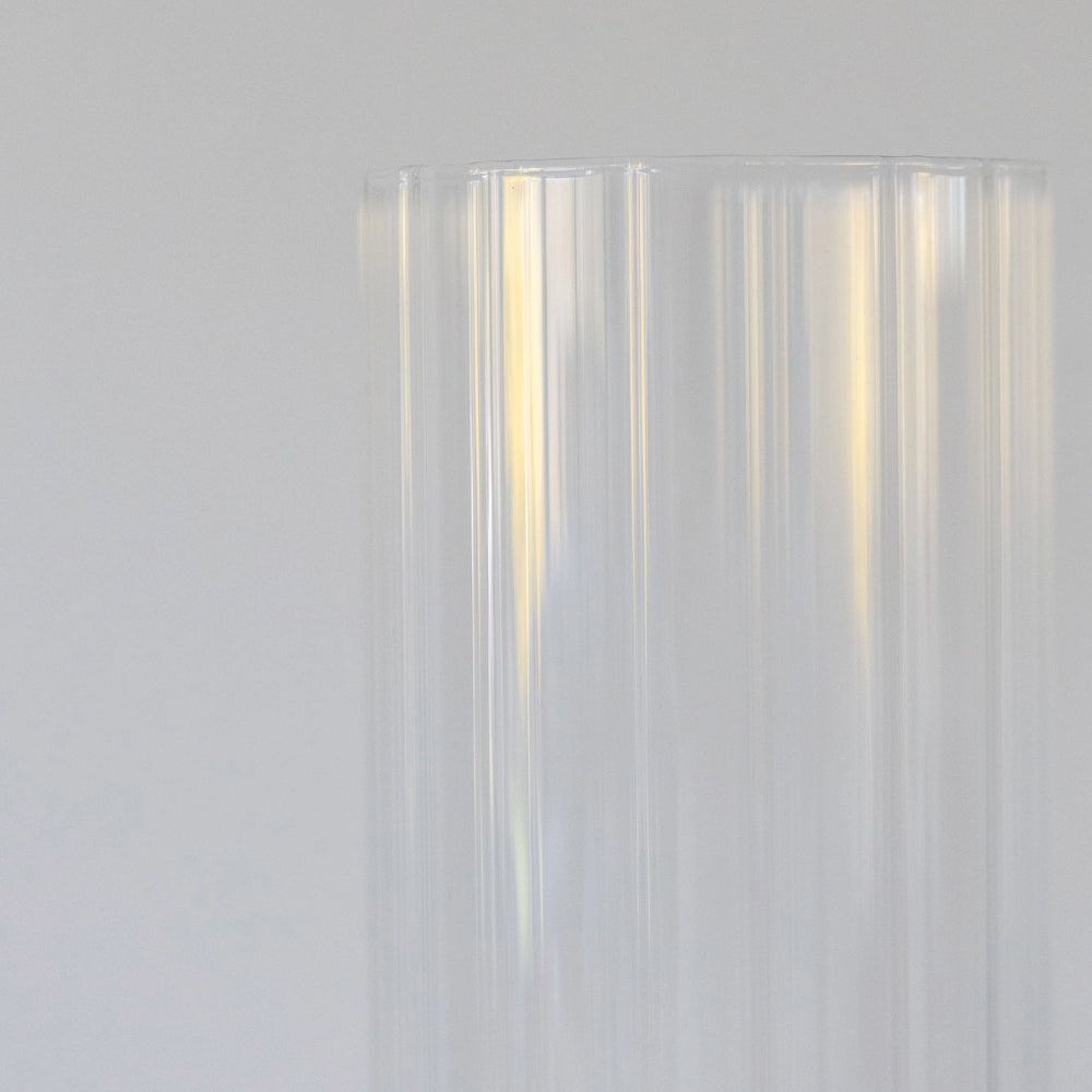 Glass Ribbed Candle Cylinders