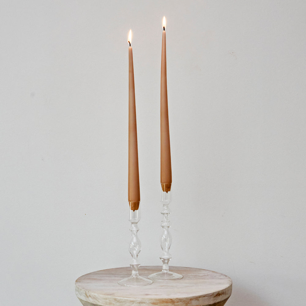 Glass Ornate Candlesticks