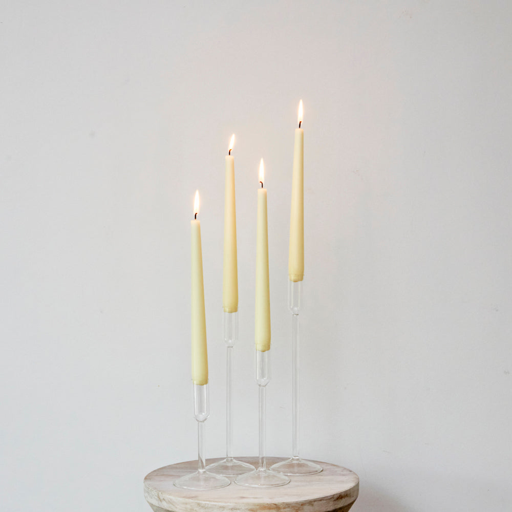 Glass Thin Stemmed Candlesticks