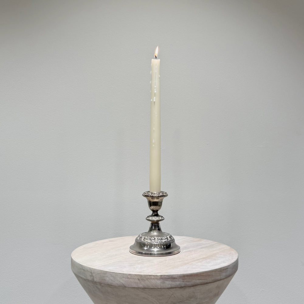 Silver Embossed Candlestick