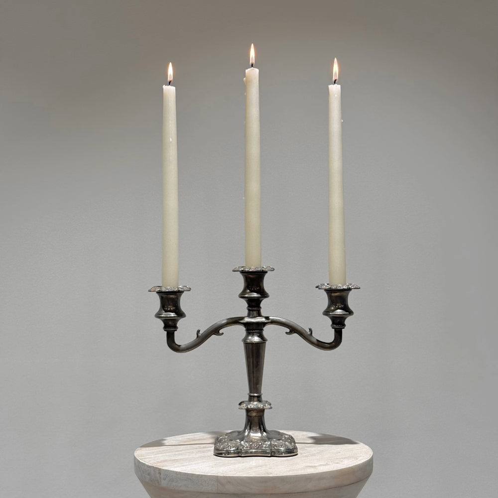 Vintage Silver Three Arm Candelabra