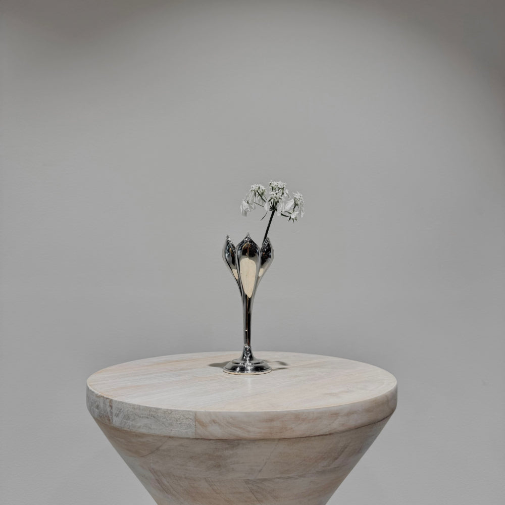 Silver Tulip Bud Vase