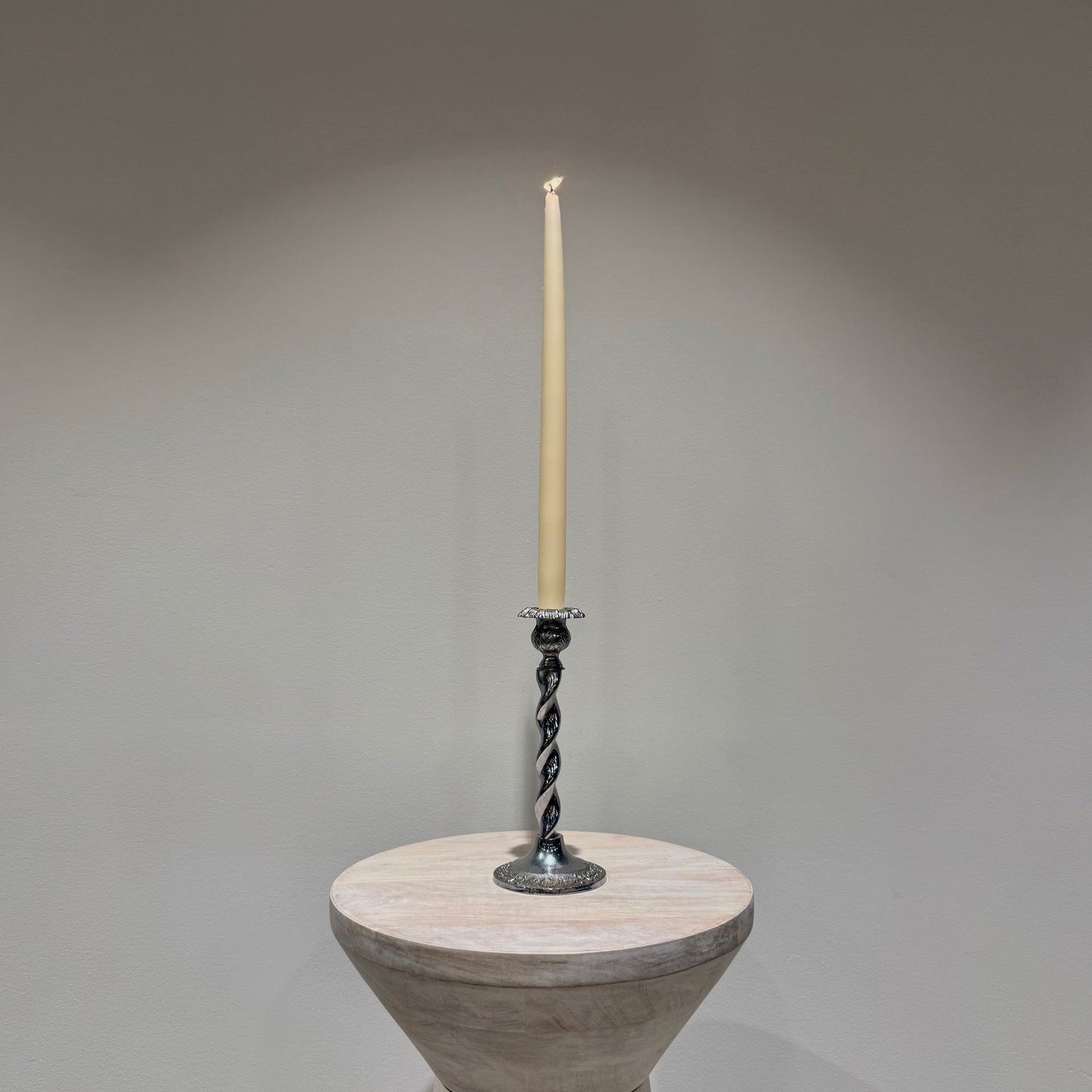 Silver Barley Twist Candlestick - Tall