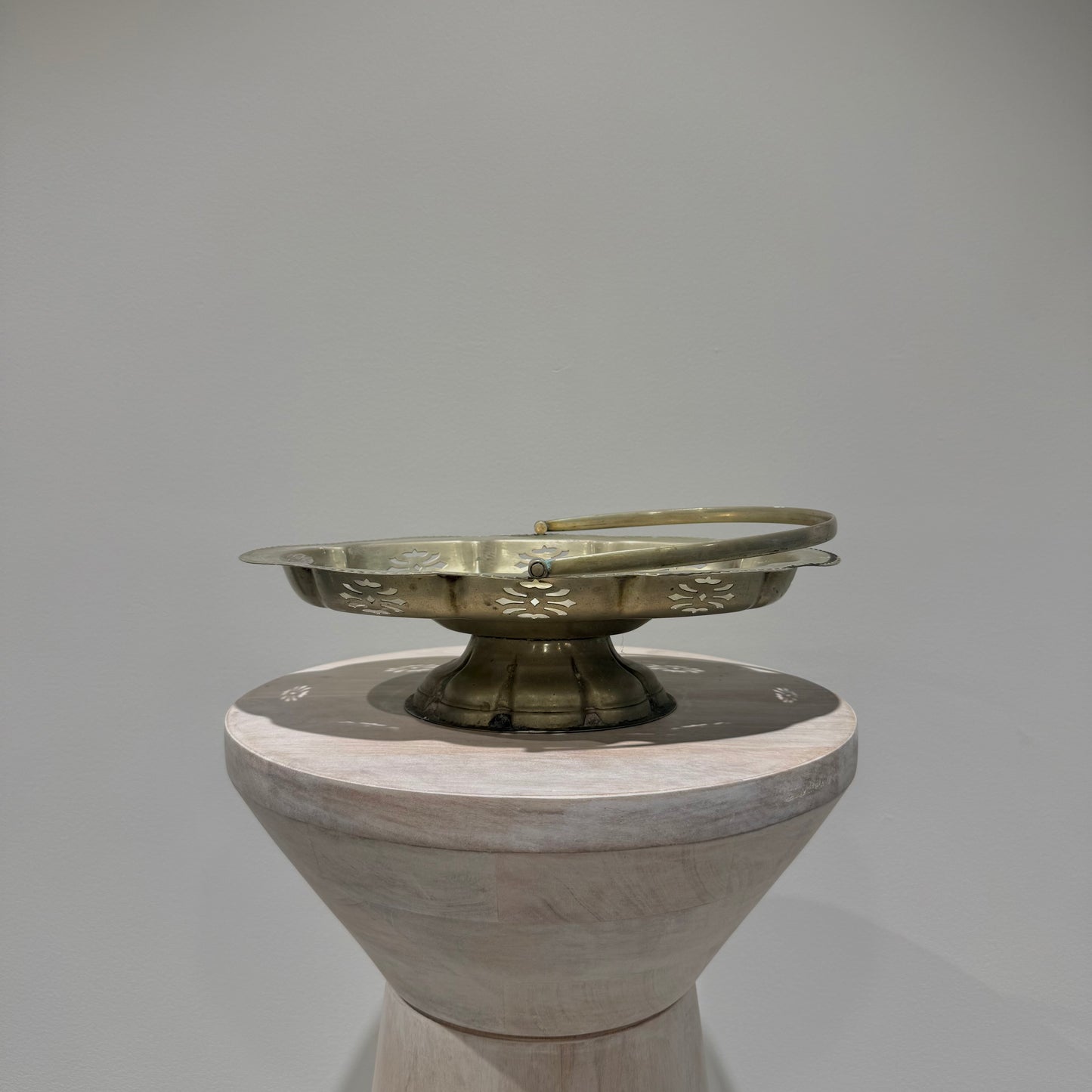 Brass Pierced Pedestal Bowl