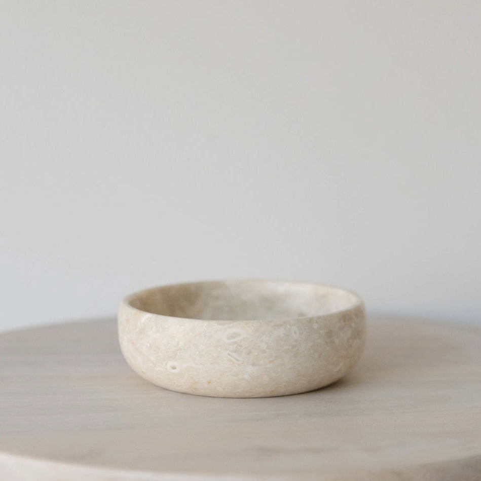 Cream Marble Bowl - Medium