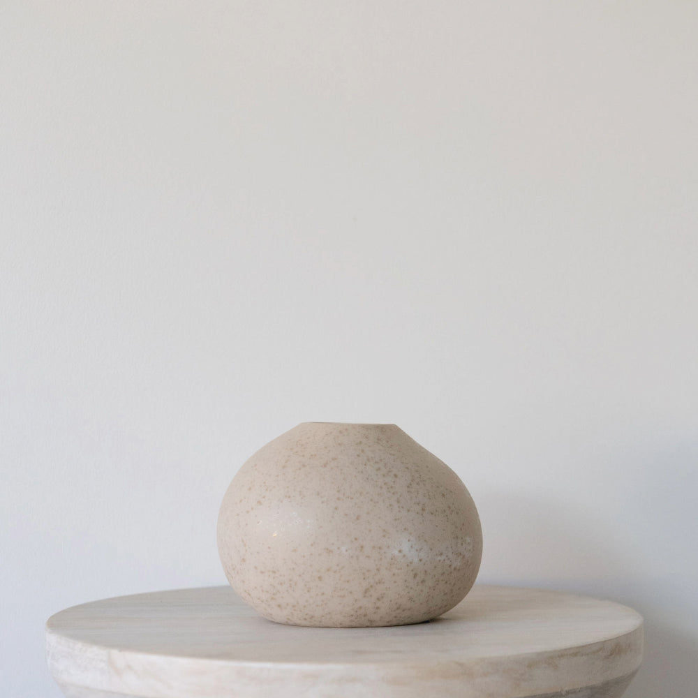 Ivory Speckled Ceramic Vase