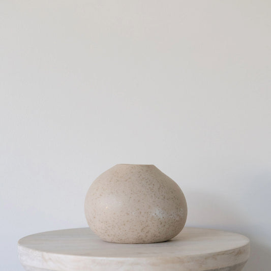 Ivory Speckled Ceramic Vase