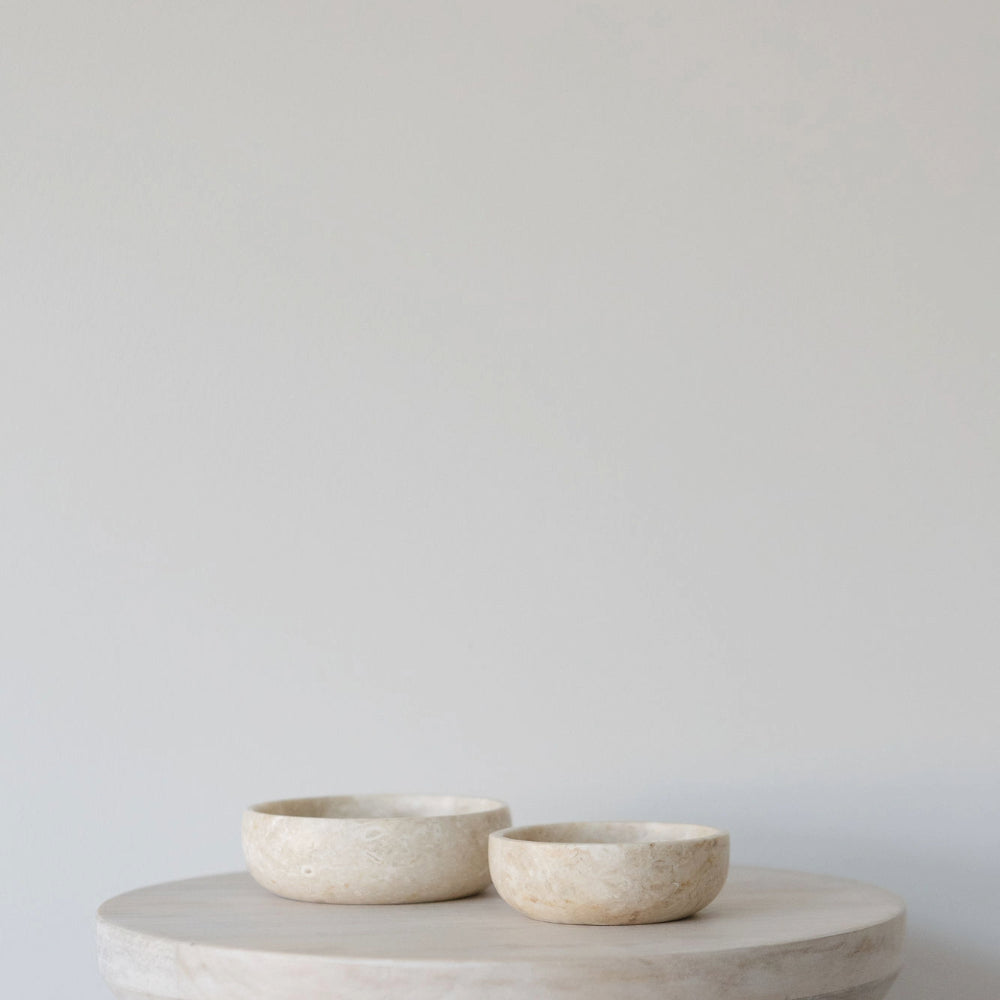 Cream Marble Bowl - Medium