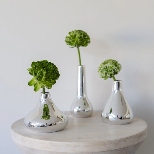 Chrome Bud Vase - Low