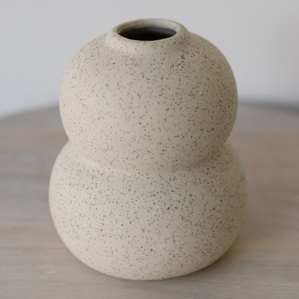 Beige Speckled Ceramic Bud Vase