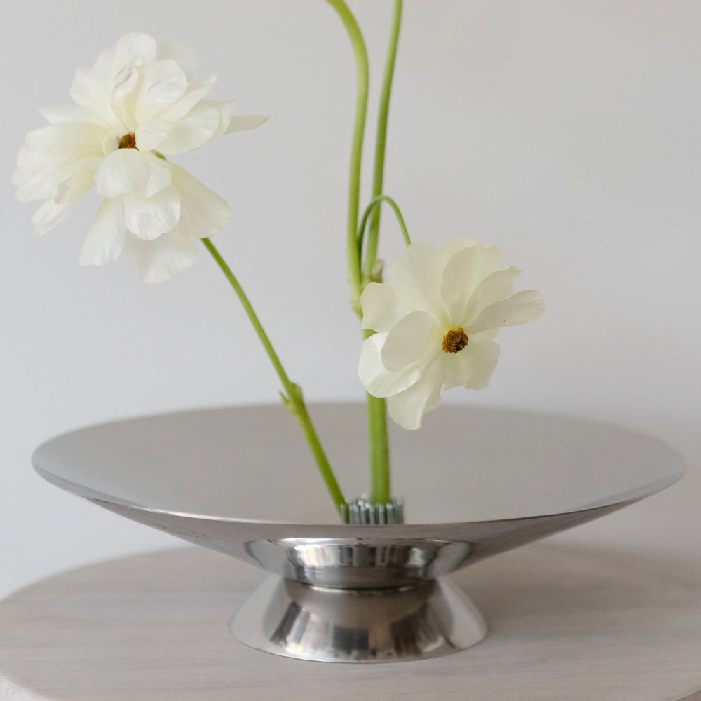 Chrome Footed Bowl - Large