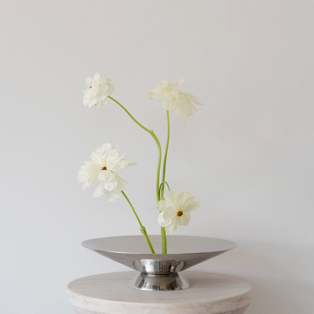 Chrome Footed Bowl - Large