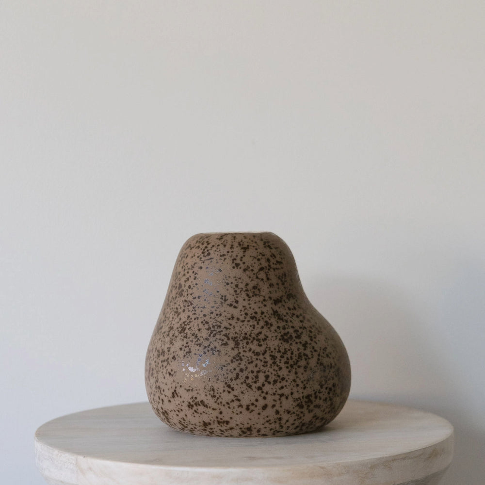 Brown Speckled Ceramic Vase