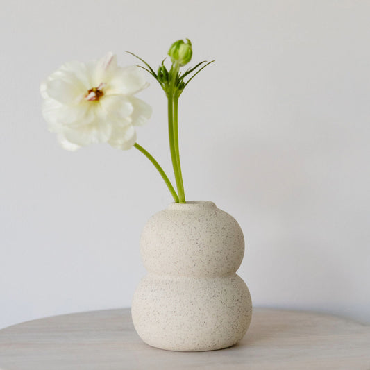 Beige Speckled Ceramic Bud Vase