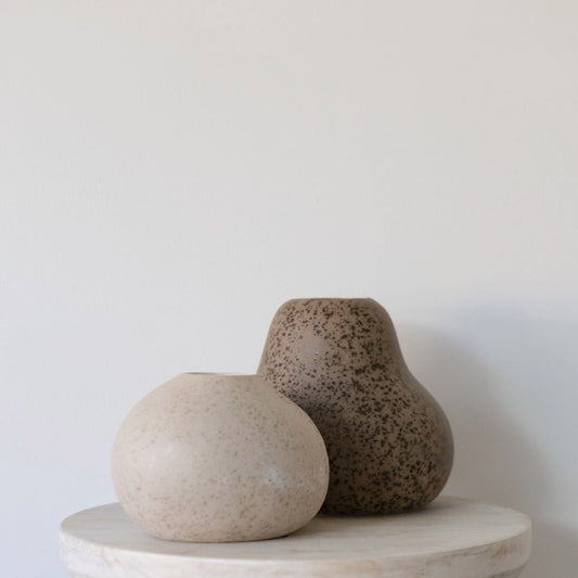 Brown Speckled Ceramic Vase