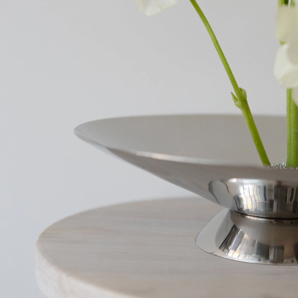 Chrome Footed Bowl - Large