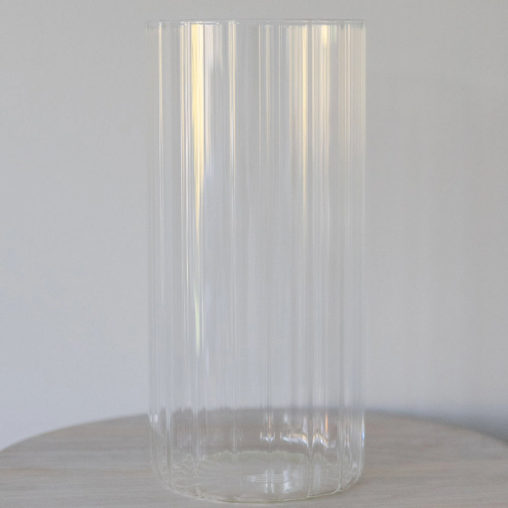Glass Ribbed Candle Cylinders