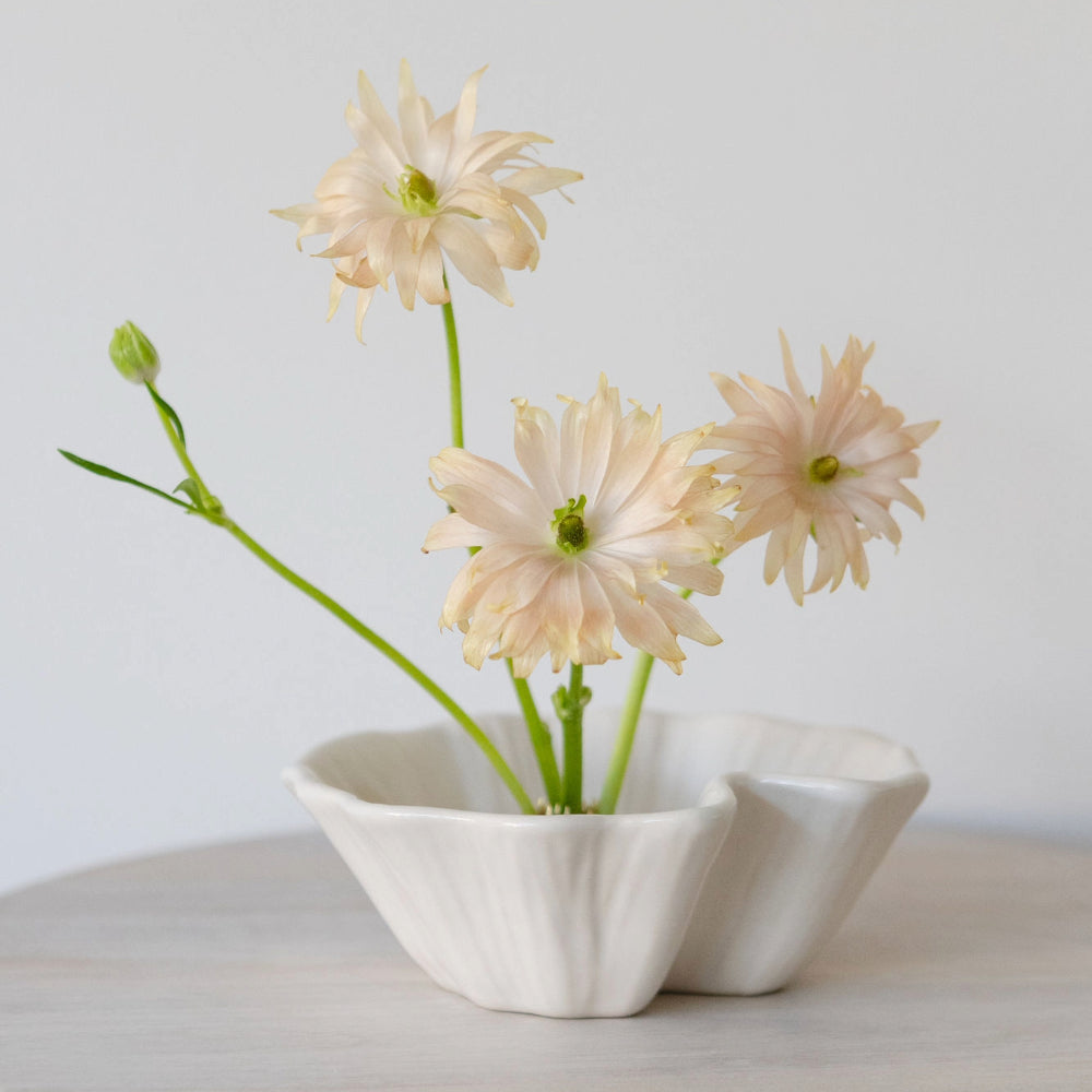 White Lilypad Ceramic Bowl
