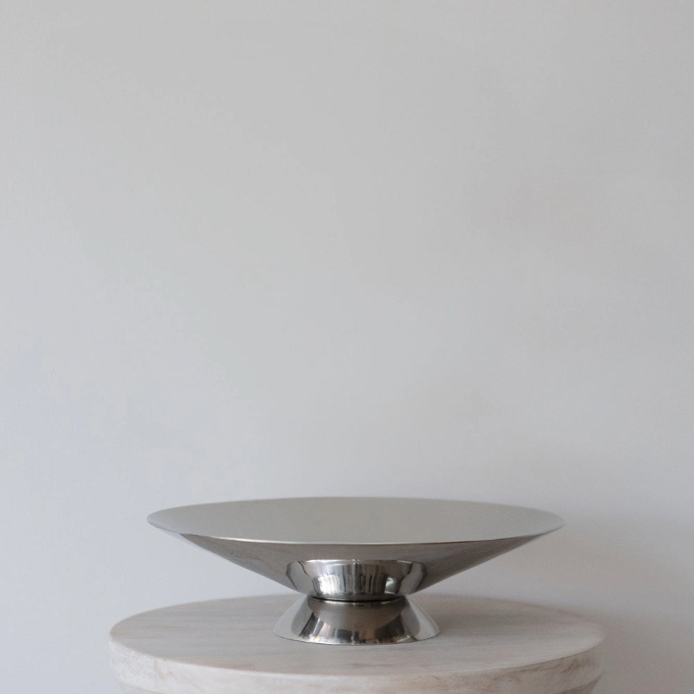 Chrome Footed Bowl - Large