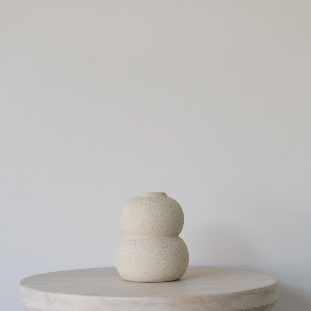 Beige Speckled Ceramic Bud Vase