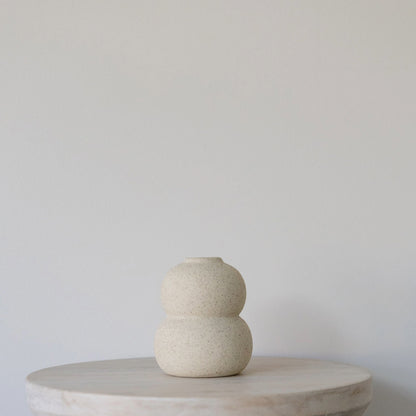 Beige Speckled Ceramic Bud Vase