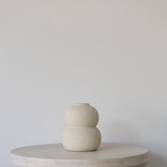 Beige Speckled Ceramic Bud Vase