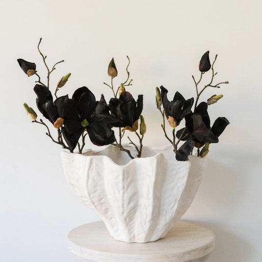 White Shell Ceramic Vase - Large