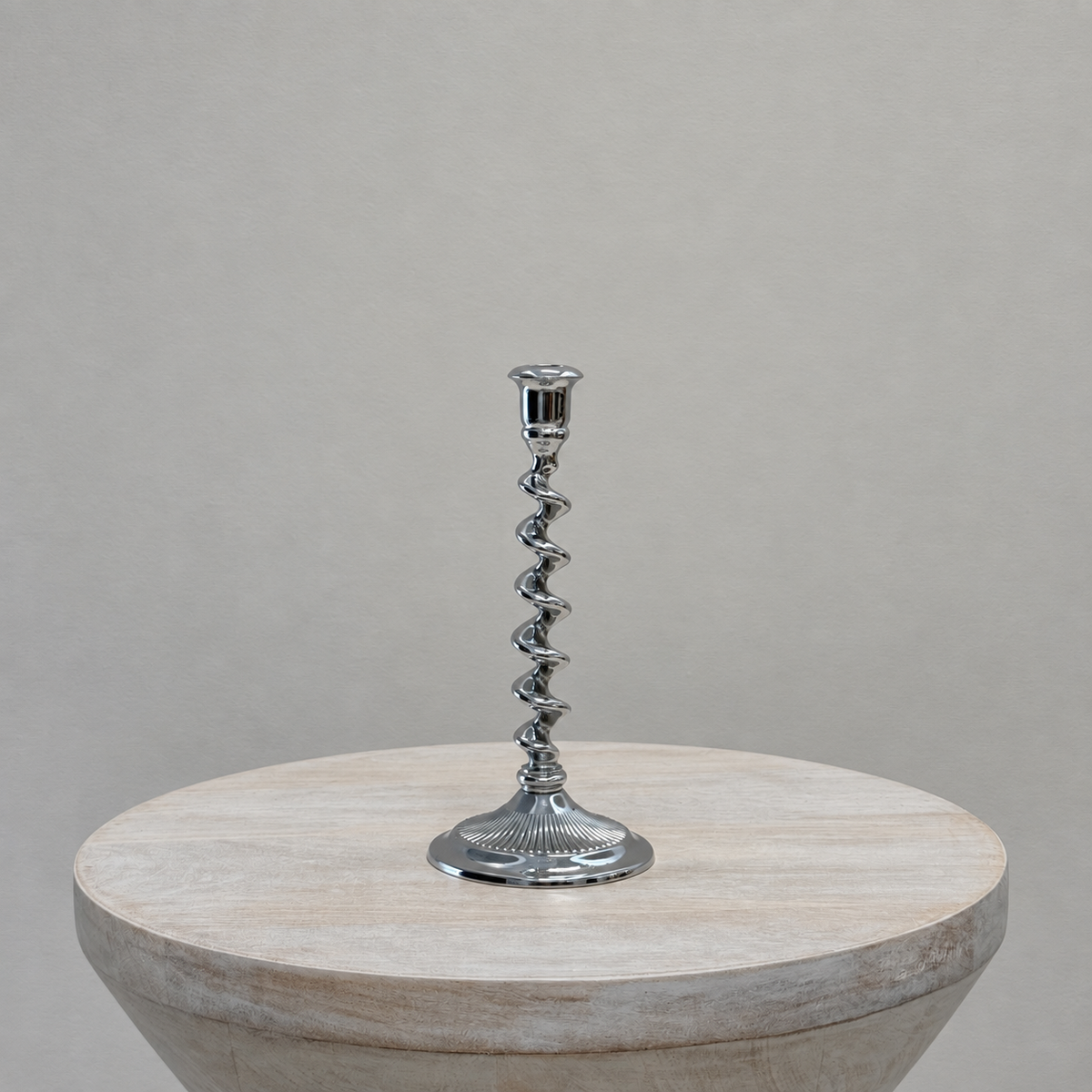 Silver Spiral Candlestick - Tall