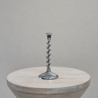 Silver Spiral Candlestick - Tall