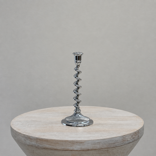 Silver Spiral Candlestick - Tall
