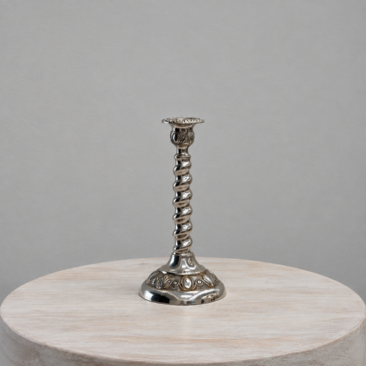 Twisted Silver Candlesticks - Mid