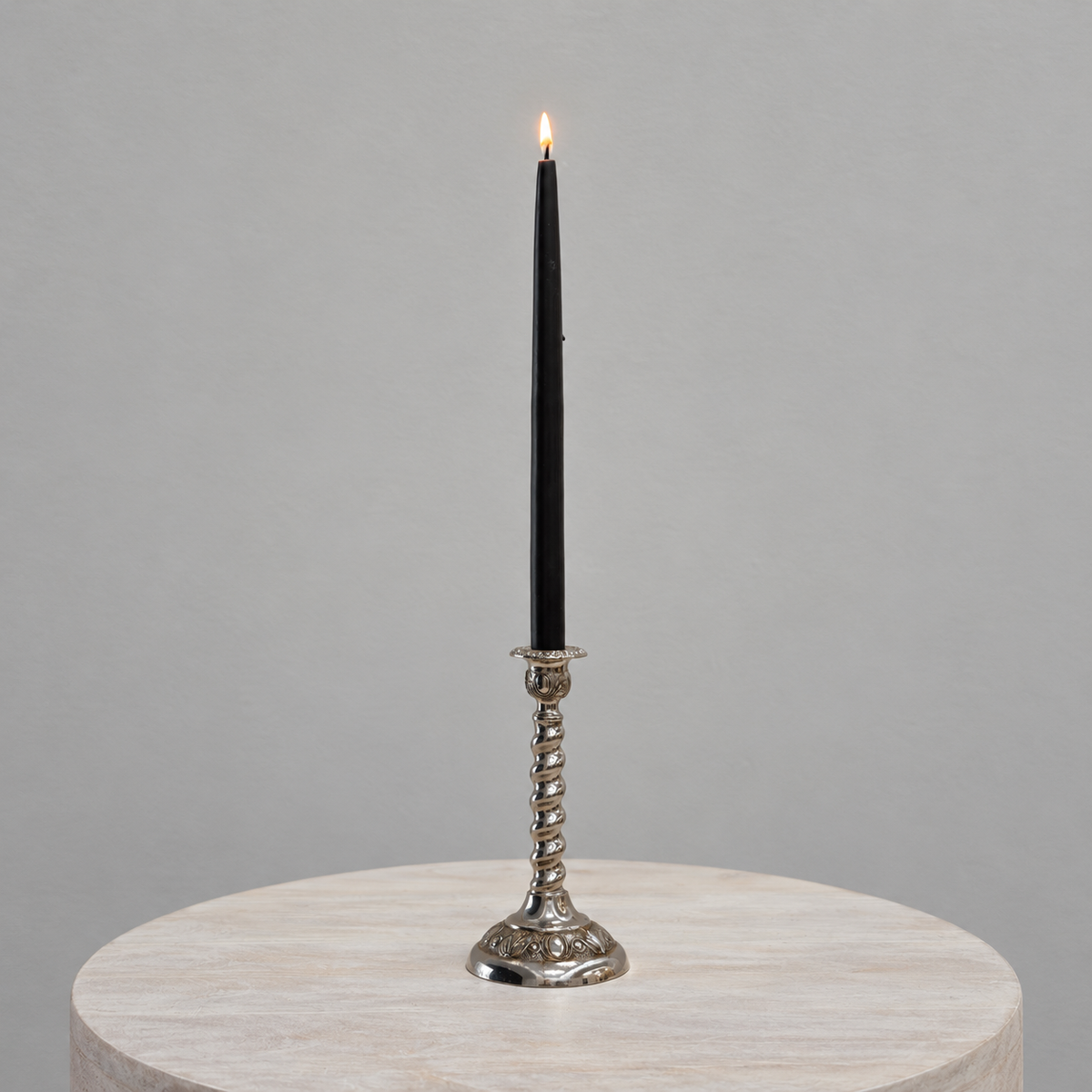 Twisted Silver Candlesticks - Mid