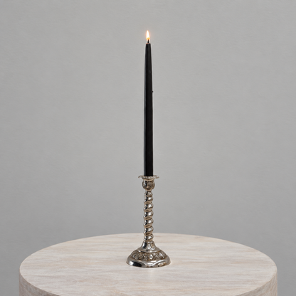 Twisted Silver Candlesticks - Mid