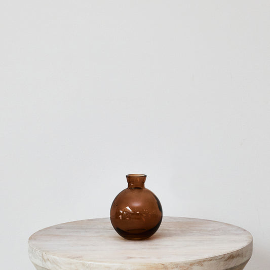 Amber Glass Bud Vase - Med
