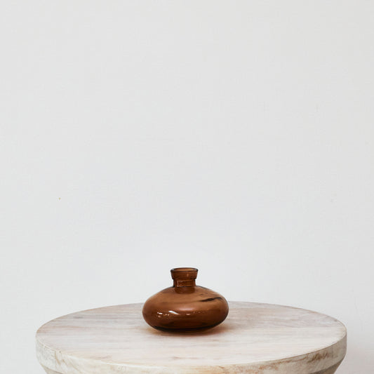 Amber Glass Bud Vase - Low