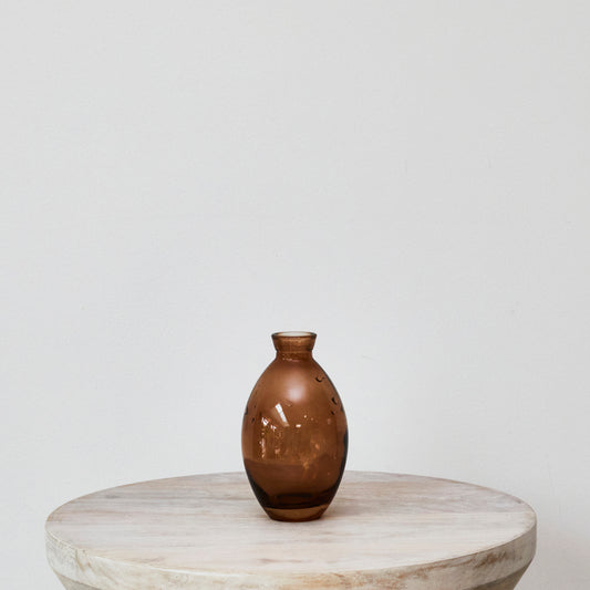 Amber Glass Bud Vase - Tall