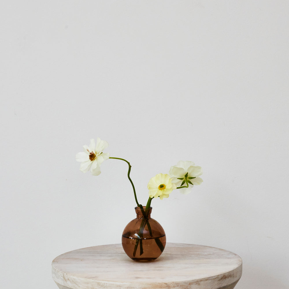 Amber Glass Bud Vase - Med