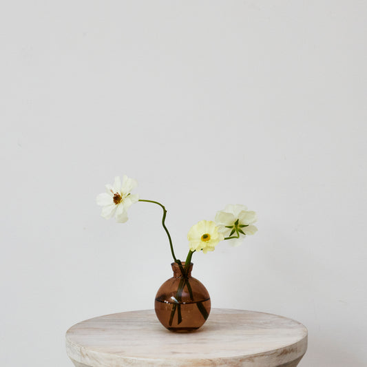 Amber Glass Bud Vase - Med