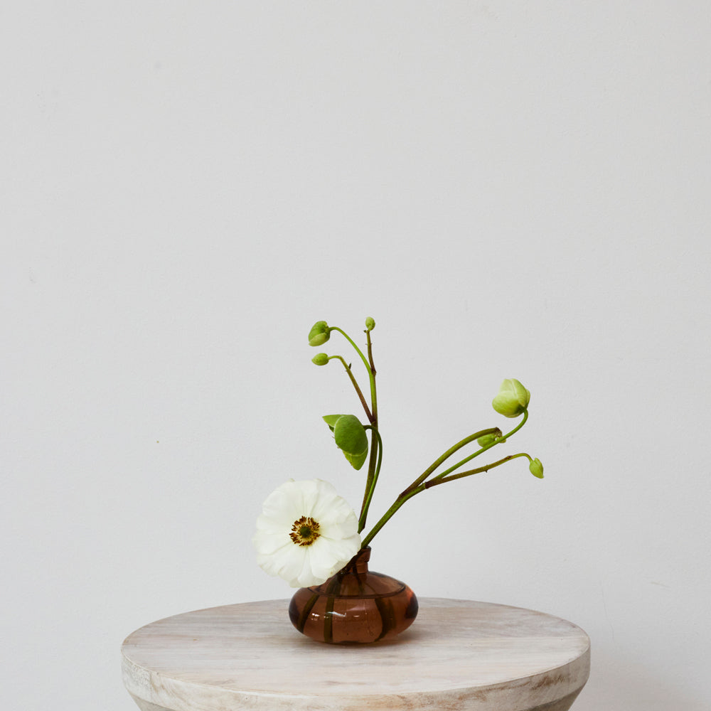 Amber Glass Bud Vase - Low
