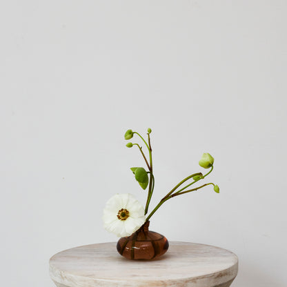 Amber Glass Bud Vase - Low