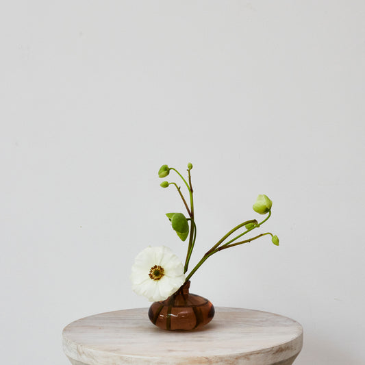 Amber Glass Bud Vase - Low