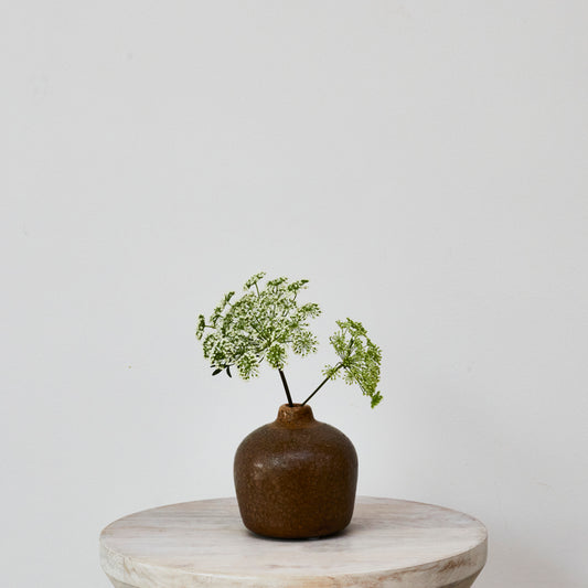 Brown Craquelure Bud Vase