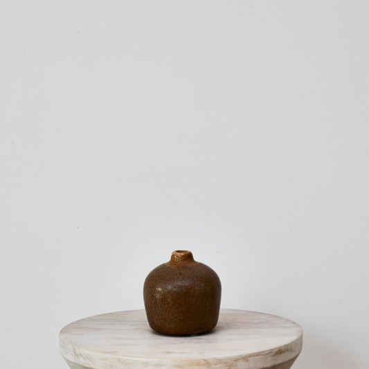 Brown Craquelure Bud Vase