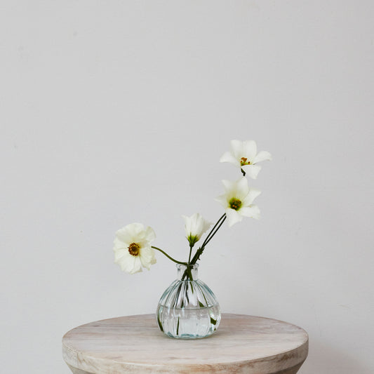 Glass Ribbed Onion Vase