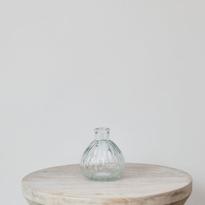 Glass Ribbed Onion Vase