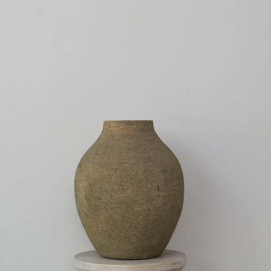 Greige Textured Ceramic Urn
