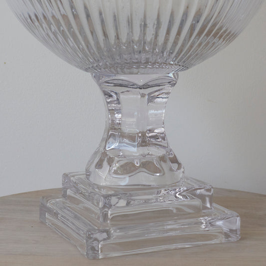 Glass Ribbed Urn