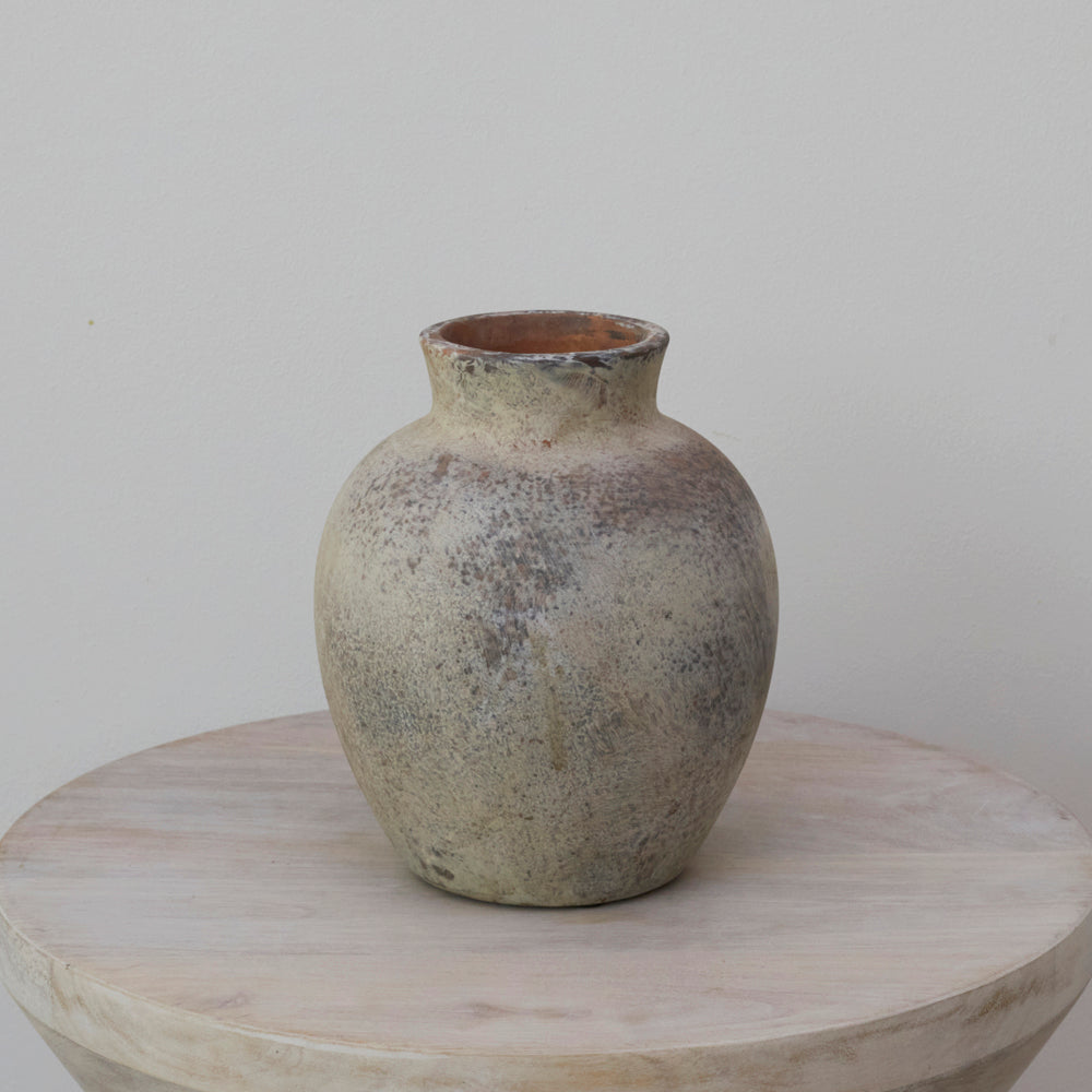 Grey Textured Clay Pot