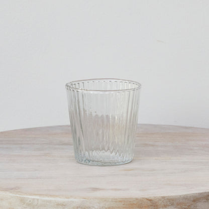 Glass Ribbed Tealight holder - Small