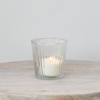 Glass Ribbed Tealight holder - Small
